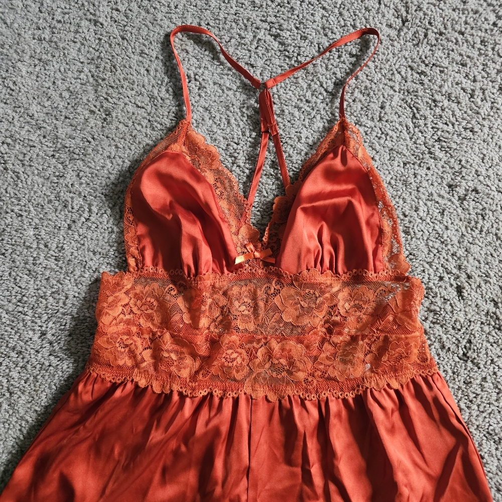 Forever 21 satin lingeire romper sienna small - Picture 2 of 7